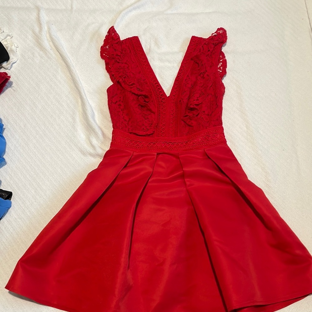 Red dress with texture